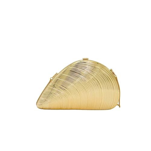XUCZHAI Kreative Muschelform Gold Geldbörse for Frauen Silber Tasche Hand-gehalten Abend Schulter Messenger Bag(Pale Gold) von XUCZHAI