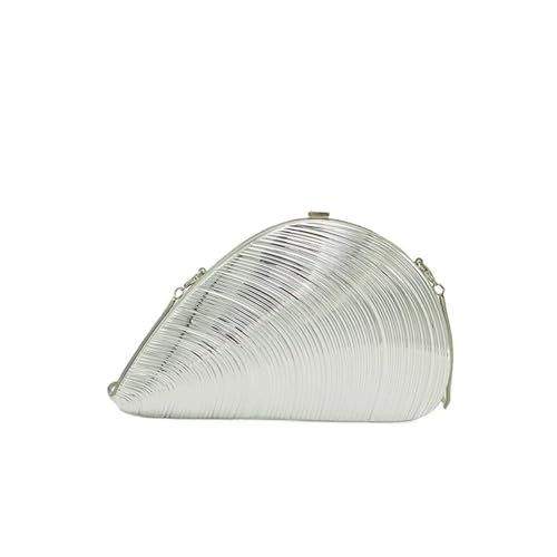 XUCZHAI Kreative Muschelform Gold Geldbörse for Frauen Silber Tasche Hand-gehalten Abend Schulter Messenger Bag(Silver) von XUCZHAI