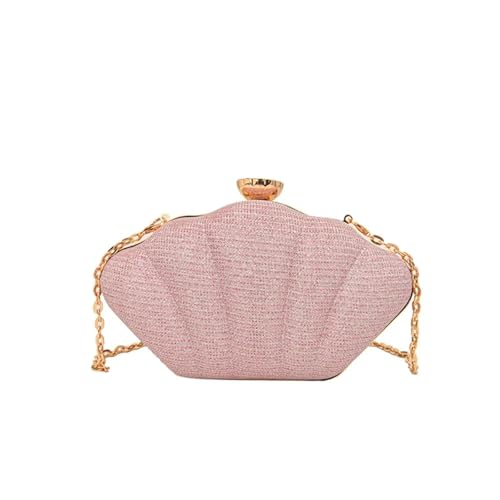 XUCZHAI Lässige Muschelform Abendbanketttasche Glitzer Strass Box Handtasche Große Kapazität Umhängetasche Damen Clutch Party(Pink) von XUCZHAI