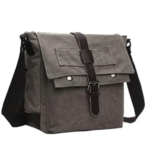 XUCZHAI Männer Business Messenger Taschen for Schulter Tasche Leinwand Umhängetasche Pack Retro Casual Büro Reisetasche Vintage(Gray small) von XUCZHAI