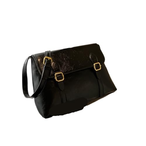 XUCZHAI Messenger Bag Retro Schulter Umhängetasche Damentasche(Black) von XUCZHAI