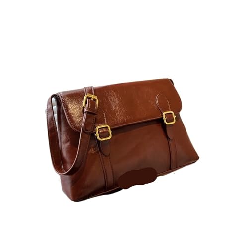 XUCZHAI Messenger Bag Retro Schulter Umhängetasche Damentasche(Brown) von XUCZHAI