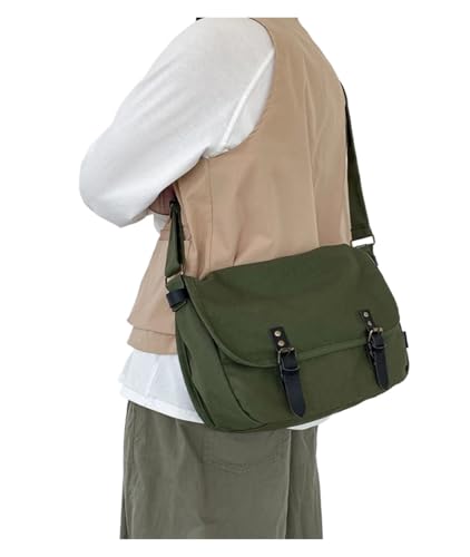 XUCZHAI Messenger Bags Damen Vintage Große Kapazität College Paare Schulter Cross-Body Canvas Tasche(Green) von XUCZHAI