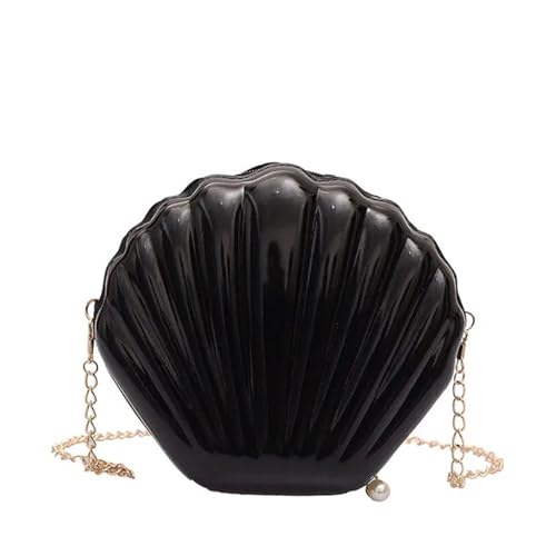 XUCZHAI Mode Frauen Schulter Handtaschen Shell Tasche Kette Niedlich Pailletten Kleine Telefon Geld Beutel Reißverschluss Umhängetaschen for(Black) von XUCZHAI