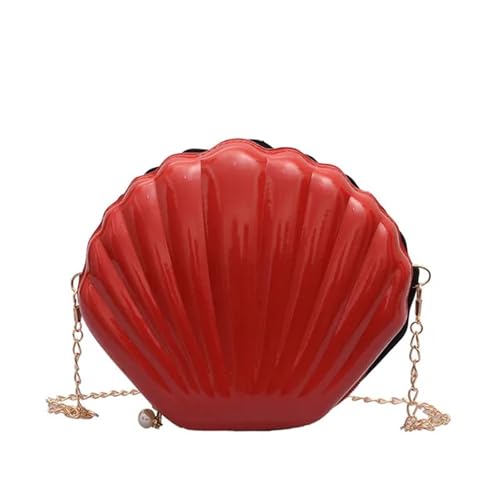 XUCZHAI Mode Frauen Schulter Handtaschen Shell Tasche Kette Niedlich Pailletten Kleine Telefon Geld Beutel Reißverschluss Umhängetaschen for(Red) von XUCZHAI