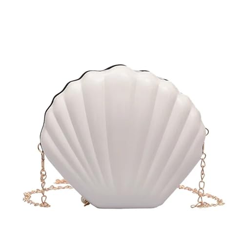 XUCZHAI Mode Frauen Schulter Handtaschen Shell Tasche Kette Niedlich Pailletten Kleine Telefon Geld Beutel Reißverschluss Umhängetaschen for(White) von XUCZHAI