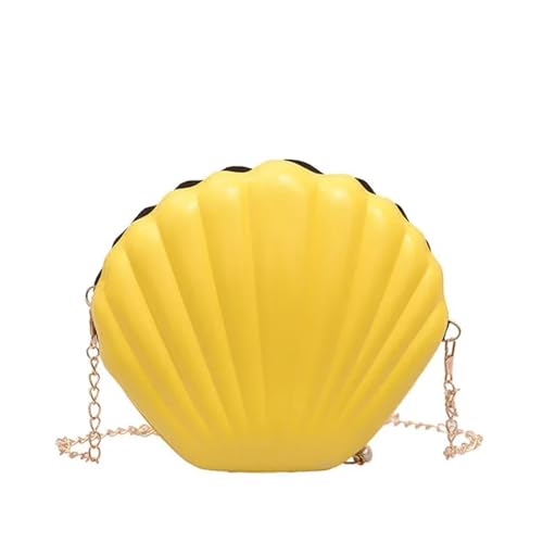 XUCZHAI Mode Frauen Schulter Handtaschen Shell Tasche Kette Niedlich Pailletten Kleine Telefon Geld Beutel Reißverschluss Umhängetaschen for(Yellow) von XUCZHAI