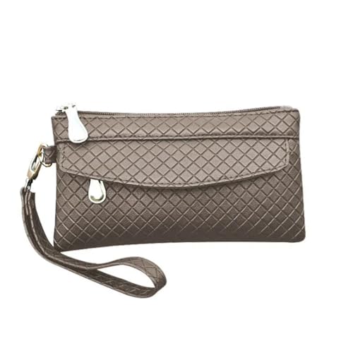 XUCZHAI Münzgeldbörse Damen PU-Leder Kartenhalter Clutch Geldbörse Handytasche(Khaki) von XUCZHAI