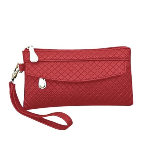 XUCZHAI Münzgeldbörse Damen PU-Leder Kartenhalter Clutch Geldbörse Handytasche(Red) von XUCZHAI