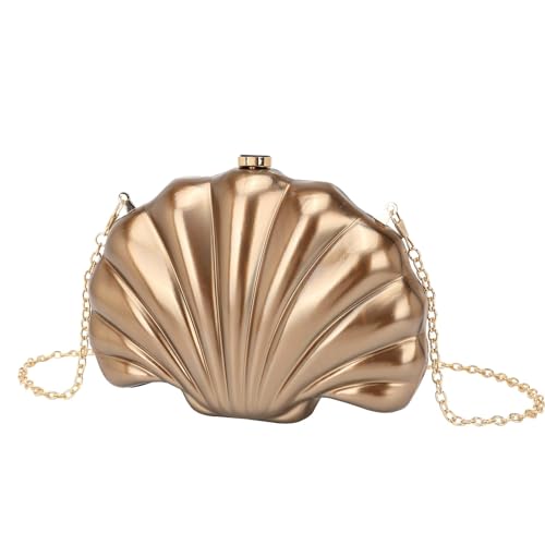 XUCZHAI Muschelform Clutch Handtasche Damen Hochzeit Abend Denner Party Niedlich Elfenbein Perle Farbe Geldbörse Sommer(Color 7) von XUCZHAI