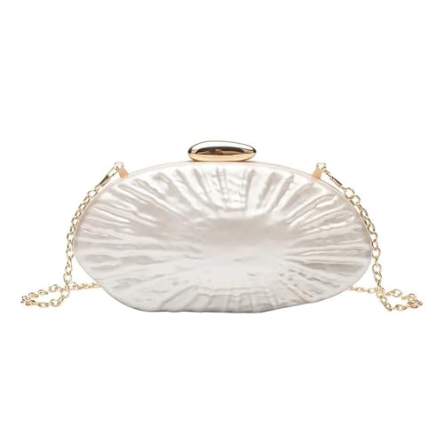 XUCZHAI Muscheltasche mit unregelmäßigem Muster, Temperament, Bankettbox, Clutch, Abend-Make-up, kastenförmige Umhängetaschen Perlglanzeffekt(Shell color) von XUCZHAI