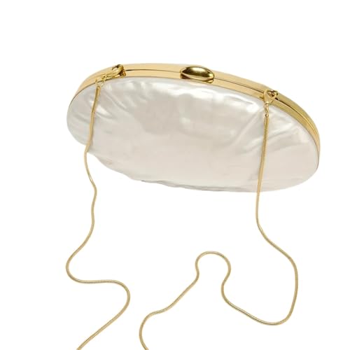 XUCZHAI Shell Clutch Tasche Perle Farbe Rahmen Geldbörse Frauen Hochzeit Abend Party süße Elfenbein Handtasche von XUCZHAI