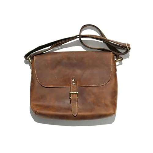 XUCZHAI Vintage Herren Umhängetasche Outdoor Casual Daily Echtleder Messenger Bag von XUCZHAI