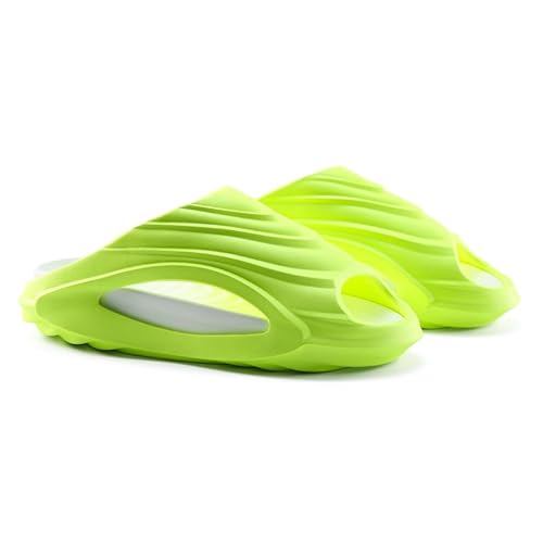 XUDEJUN EVA-Hausschuhe für Damen und Herren, superweich, bequem, leicht, Unisex-Erwachsene, klassisch, gemütlich, Plateau-Sandalen für drinnen und draußen, leuchtend grün, 11.5-12.5 Women/10-11 Men von XUDEJUN