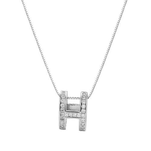 XUDEJUN Klassisches Buchstaben-Design, 925er-Sterlingsilber, Halskette für Damen, Geschenk, Sterling Silber, Kein Edelstein XUDEJUN Klassisches Buchstaben-Design, 925er-Sterlingsilber, Halskette für Damen, Geschenk, Sterling Silber, Kein Edelstein von XUDEJUN