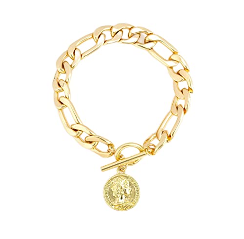 XUDEJUN Kubanisches Armband, Kette, Armbänder, Kopfarmband, vergoldet/Edelstahl, Modeschmuck, Armband für Damen und Herren, mit Geschenkbox XUDEJUN Kubanisches Armband, Kette, Armbänder, Kopfarmband, vergoldet/Edelstahl, Modeschmuck, Armband für Damen und Herren, mit Geschenkbox von XUDEJUN