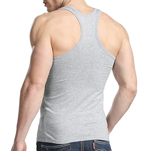 XUDIAN Xdian Herren Tank-Top, dehnbar, athletisch, ärmellos, Rundhalsausschnitt, für Herren, Rundhalsausschnitt, Hellgrau, US-Größe: S, asiatische Größe: L XUDIAN Xdian Herren Tank-Top, dehnbar, athletisch, ärmellos, Rundhalsausschnitt, für Herren, Rundhalsausschnitt, Hellgrau, US-Größe: S, asiatische Größe: L von XUDIAN