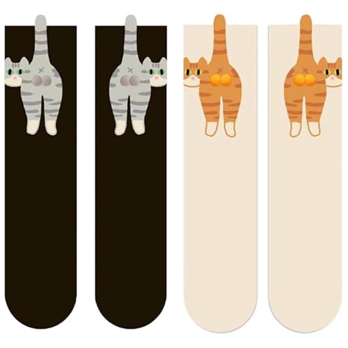XUDUOO 2 Paar Cat Socken Katzensocken mit Bällen, Geschenke für Katzenliebhaber, Katzen Socken Damen aus Baumwolle, Atmungsaktive Strumpf Geschenk für Frauen und Mädchen XUDUOO 2 Paar Cat Socken Katzensocken mit Bällen, Geschenke für Katzenliebhaber, Katzen Socken Damen aus Baumwolle, Atmungsaktive Strumpf Geschenk für Frauen und Mädchen von XUDUOO