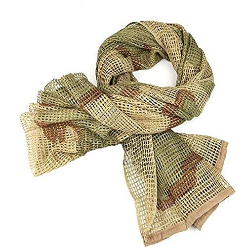 XUE Tarnnetz Netzschal zur Tarnung Tarnschal Schal Taktisch Armee militärische Schal Netting zur Jagd Airsoft Wildtierfotografie 180 x 80 cm, als Halstuch Kopftuch Kopfabdeckung Bandana von WarmHeartting