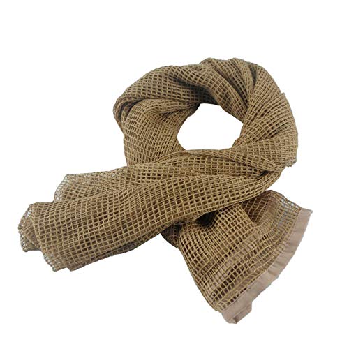 XUE Tarnnetz Netzschal zur Tarnung Tarnschal Schal Taktisch Armee militärische Schal Netting zur Jagd Airsoft Wildtierfotografie 180 x 80 cm, als Halstuch Kopftuch Kopfabdeckung Bandana von WarmHeartting