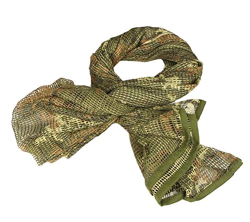 XUE Tarnnetz Netzschal zur Tarnung Tarnschal Schal Taktisch Armee militärische Schal Netting zur Jagd Airsoft Wildtierfotografie 180 x 80 cm, als Halstuch Kopftuch Kopfabdeckung Bandana von WarmHeartting