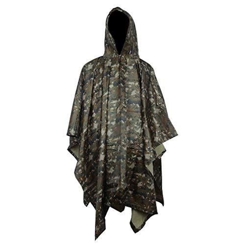 XUE Wasserdicht Regen Poncho Multifunktionales Regenschutz Regencape 3-in-1 Camouflage Regenmantel Regenjacken Regenbekleidung für Herren Damen für die Jagd Camping Trekking von XUE