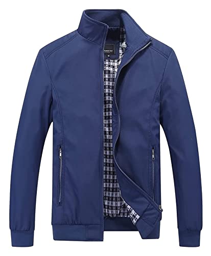 Herrenjacke Leichte Freizeitjacke Für Herren Sommerjacken Sport Bomberjacke Übergangsjacke Herrenjacke (Color : Blue, Size : 6XL) von XUEBIN