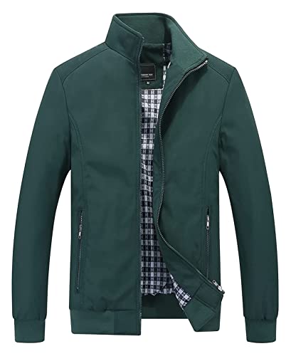 XUEBIN Herrenjacke Leichte Freizeitjacke Für Herren Sommerjacken Sport Bomberjacke Übergangsjacke Herrenjacke (Color : Green, Size : 4XL) von XUEBIN