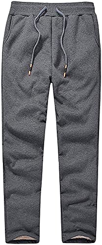 XUEBIN Lässige Fleece-Jogginghose for Herren Warme Winter-Fleecehose for Herren jogginghose (Color : Gray, Size : 4XL) von XUEBIN