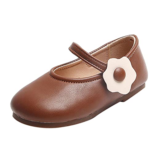 Mädchen Prinzessin Schuhe Mädchen Mary Jane Schuhe Festliche Kleidschuhe Weicher Boden rutschfeste Tanzschuhe Ballerinas Hochzeitsschuhe Blumen Party Schuhe Lederschuhe Freizeitschuhe von XUEJIANN