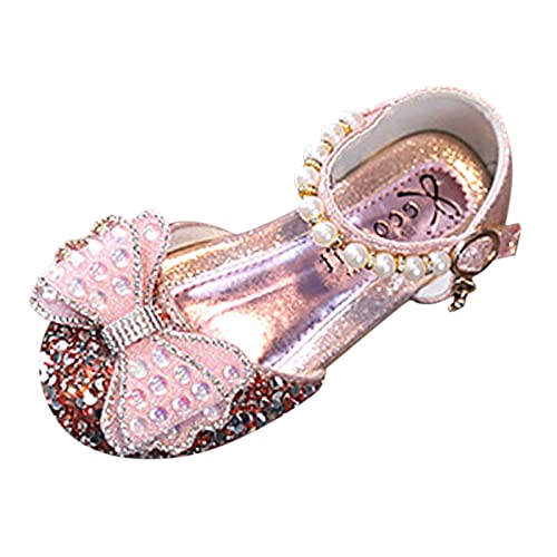 Prinzessinnen Schuhe Kinder Elegante Mary Jane Schuhe Kleid Schuhe Kinder Ballet Schuhe Weichen Sohlen rutschfeste Glitzer Fliege Perlen Kristall Tanzschuhe Festliche Kleidschuhe von XUEJIANN