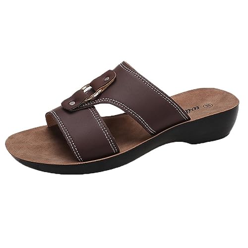 XUEJIANN Damen Sommer Sandalen Badeschlappen Damen Schlappen Slides Sandalen Hausschuhe Römische Schuhe Open Toe Hausschuhe Lässige Flache Schuhe Frauen Sommerschuhe Freizeit Slippers von XUEJIANN