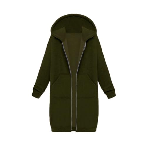 XUEJIANN Fleecejacke Damen Mit Kapuze Große Größen - Joggingjacken Für Damen Lang - Sweatjacke Oversize Gefüttert Casual Jacke Wintermantel Schwarz Mantel Elegant Lang Übergangsjacke Lang/Sweatshirt von XUEJIANN