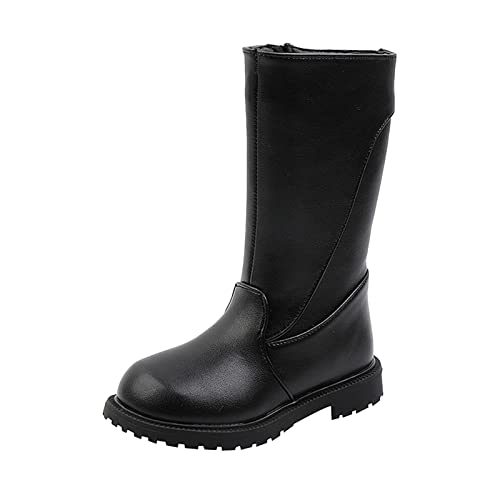 XUEJIANN Mädchen Langschaftstiefel Winterschuhe Outdoor Rutschfest Winterstiefel Mit Reißverschluss Kinderstiefel Plus Samt Winter Warme Gefüttert Prinzessin Snow Boots Schneestiefel von XUEJIANN