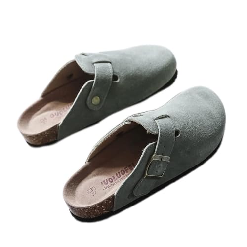 XUEMML Slip On Outdoor Hausschuhe Damen Und Herren, Pantoletten Lässige Sommerpantoffeln Handgefertigte Clogs Und Pantoletten Weiche Strandsandalen Damen Sommerschuhe (Color : Groen, Size : 43EU) von XUEMML