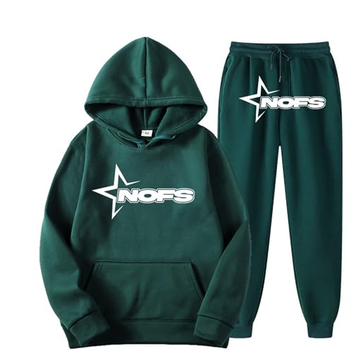 NOFS Jogginganzug Streetwear Tracksuit für Herren Corteiz Tracksuit Buchstaben Druck Lose Hoodies und Jogginghosen Y2K Hip Hop Streetwear Unisex Pullover Oberteile und Sporthosen Trapstar Anzug von XUEQINGDE