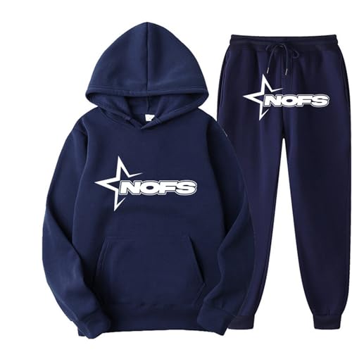 NOFS Jogginganzug Streetwear Tracksuit für Herren Corteiz Tracksuit Buchstaben Druck Lose Hoodies und Jogginghosen Y2K Hip Hop Streetwear Unisex Pullover Oberteile und Sporthosen Trapstar Anzug von XUEQINGDE