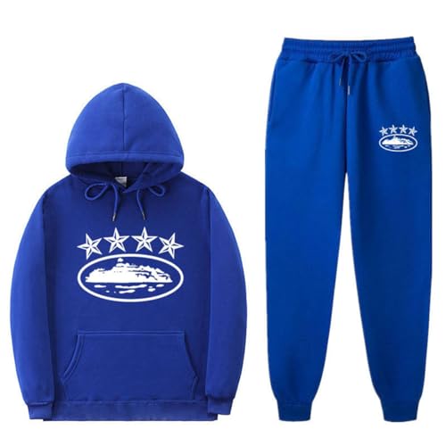 NOFS Jogginganzug Streetwear Tracksuit für Herren Corteiz Tracksuit Buchstaben Druck Lose Hoodies und Jogginghosen Y2K Hip Hop Streetwear Unisex Pullover Oberteile und Sporthosen Trapstar Anzug von XUEQINGDE