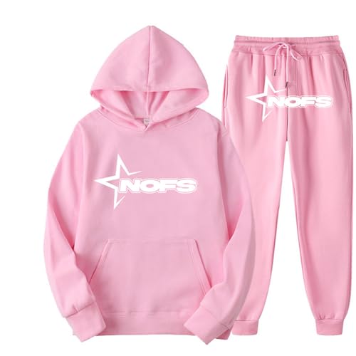 NOFS Jogginganzug Streetwear Tracksuit für Herren Corteiz Tracksuit Buchstaben Druck Lose Hoodies und Jogginghosen Y2K Hip Hop Streetwear Unisex Pullover Oberteile und Sporthosen Trapstar Anzug von XUEQINGDE