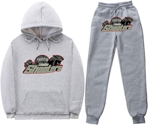 XUEQINGDE Trapstar London Tracksuit für Herren Y2K Jogginganzug Trapstar Pullover Hooded Jacket & Trousers mit Allmähliche Veränderung Monogramm Reine-Farbe Sportkleidung von XUEQINGDE