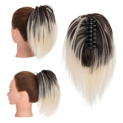 Haarknoten, Clip-in-Haarverlängerungen 12 Zoll – Synthetische Chignon-Pferdeschwanz-Haargummis for Frauen Damen(Brown gold varietal) von XUEQIZHENG