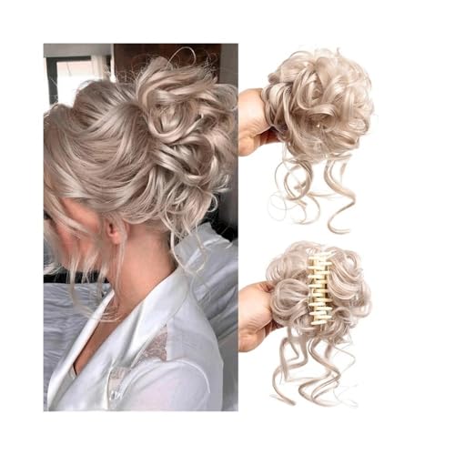 Haarknoten, Synthetische chaotische Klaue Clip Chignon Verlängerung Haar-Accessoires for Frauen Bun Scrunchie Haarteil Pferdeschwanz Damen Perücken Damen(White) von XUEQIZHENG