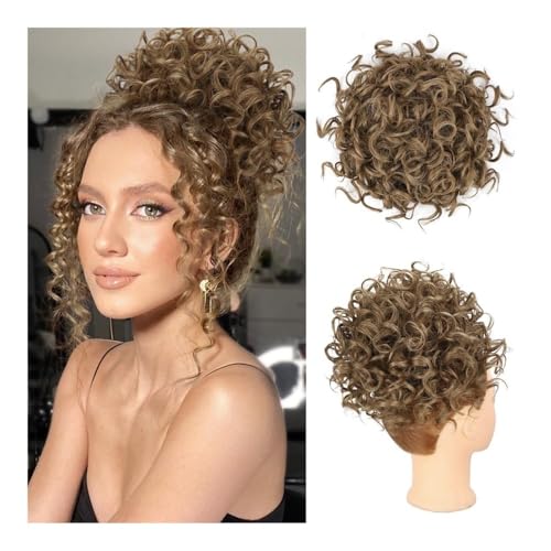Haarknoten, Weicher, unordentlicher Clip-in-Haarknoten – lockiges Hochsteckfrisurstück for Frauen Damen(Light Brown) von XUEQIZHENG