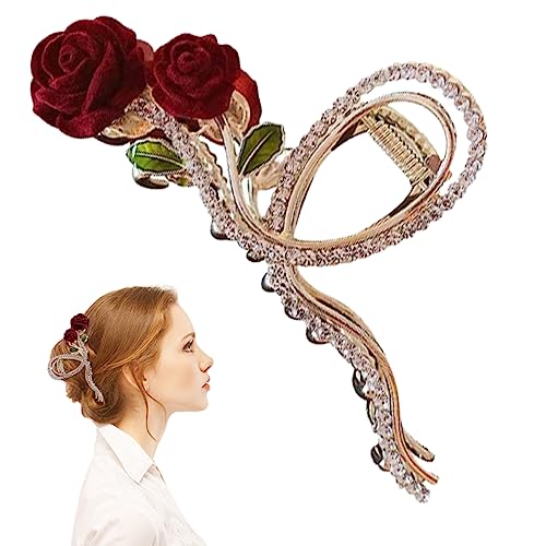Haarklemme Blume Klaue Klammern Rosenstil Metall Haarklaue Große Strasshaarklemme Nicht-Rutsch Frauen Haarkiefer Friseur Accessoires für dicke Haare Haarklemme Blume Klaue Klammern Rosenstil Metall Haarklaue Große Strasshaarklemme Nicht-Rutsch Frauen Haarkiefer Friseur Accessoires für dicke Haare von XUEYEGONGJI