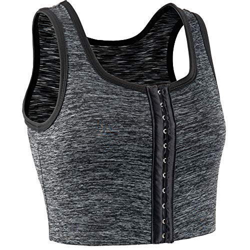 XUJI Tank-Top, 3 Reihen, zentraler Verschluss - Grau - XL (97/102 cm) von XUJI