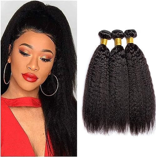 Echthaarbündel Brasilianische gerade Bundles, 25,4–76,2 cm, Echthaar-Bündel, gerade, 3 Bündel, 100% Remy-Haarverlängerungen for Frauen Haarverlängerung(16 18 20) von XUJUAN-0227