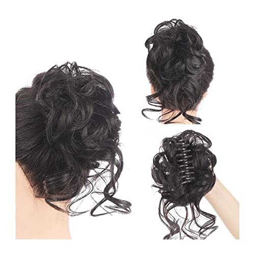 Messy Bun Haarteile Erweiterung Messy Claw Clip Chignon Haarknoten Lockige Perücke Synthetische lockige gewellte Dutt Haarklammer in Dutt Messy Chignons Haarverlängerungen for Frauen Brötchen Haarteil von XUJUAN-0227