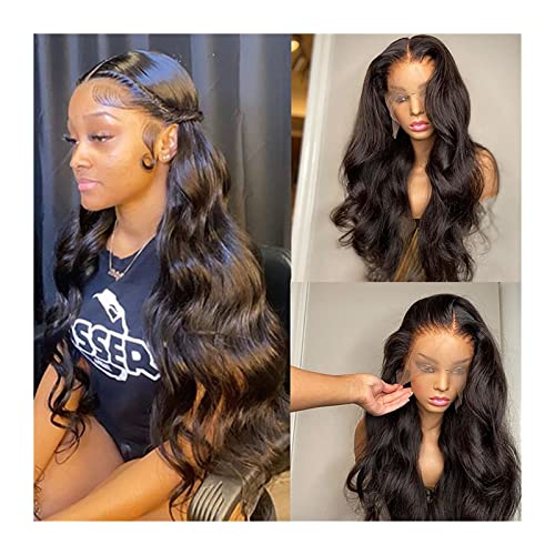 Perücken 14-32 Inch Brazilian Body Wave Lace Front Perücken for Schwarze Frauen Menschliches Haar 13x4 Human Haare Perücke Spitze Frontal Perücke Tiefwelle Perücke Perücke fasching(150%,24inches) von XUJUAN-0227
