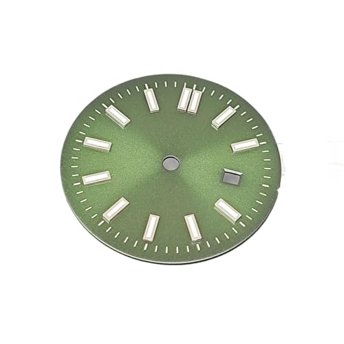 XUKKJI 31 mm Uhrengehäuse-Set für Damen, 24,5 mm Zifferblatt, 17 mm Armband und Zeiger für NH05 für NH06-Uhrwerk, mechanische Uhren-Modifikationszubehör, Armeegrün, Silber, One Size von XUKKJI