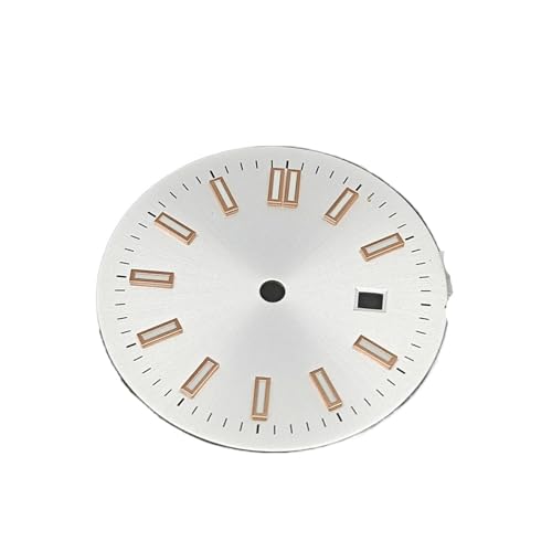 XUKKJI 31 mm Uhrengehäuse-Set für Damen, 24,5 mm Zifferblatt, 17 mm Armband und Zeiger für NH05 für NH06-Uhrwerk, mechanische Uhren-Modifikationszubehör, Eine weiße Rose, One Size von XUKKJI